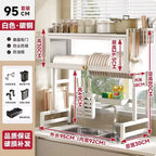 Multi-Functional Kitchen Sink Countertop Organizer Dish Drying Rack with Water Drainage Space-Saving Storage Essential