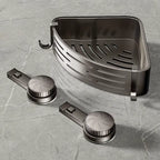 Estante Esquinero Triangular con Ventosa – Organización Inteligente sin Perforaciones