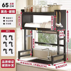 Multi-Functional Kitchen Sink Countertop Organizer Dish Drying Rack with Water Drainage Space-Saving Storage Essential