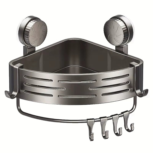 Estante Esquinero Triangular con Ventosa – Organización Inteligente sin Perforaciones