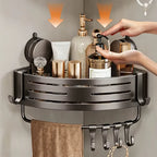 Estante Esquinero Triangular con Ventosa – Organización Inteligente sin Perforaciones